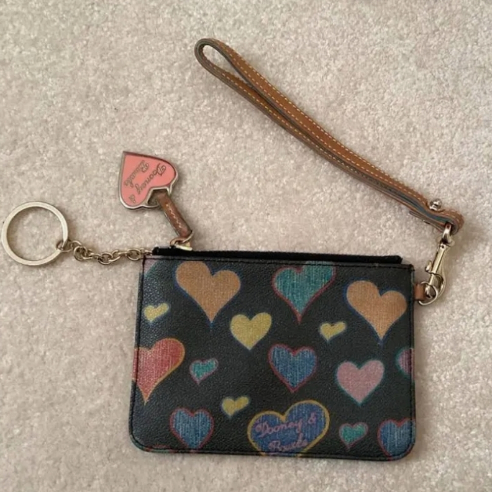 Dooney and Bourke OG Y2K Black Hearts Wristlet